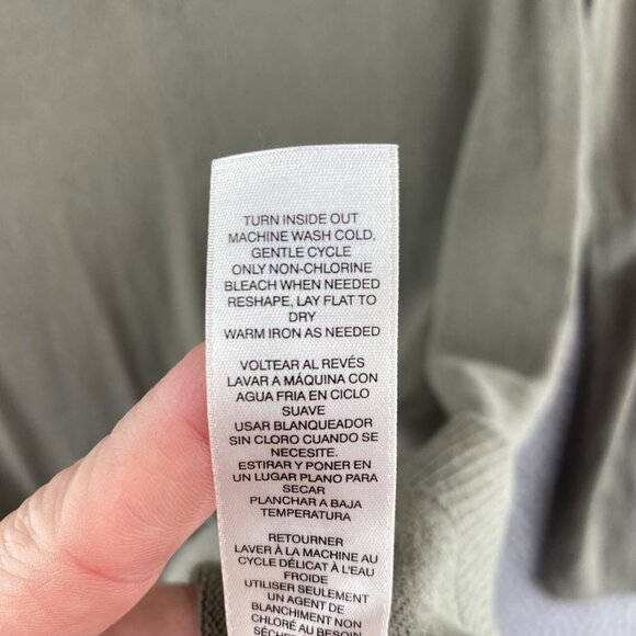 Chicos Sweater Womens 1 US Medium Green Silk Blend V Neck Tunic Stretch Pullover - Picture 7 of 10